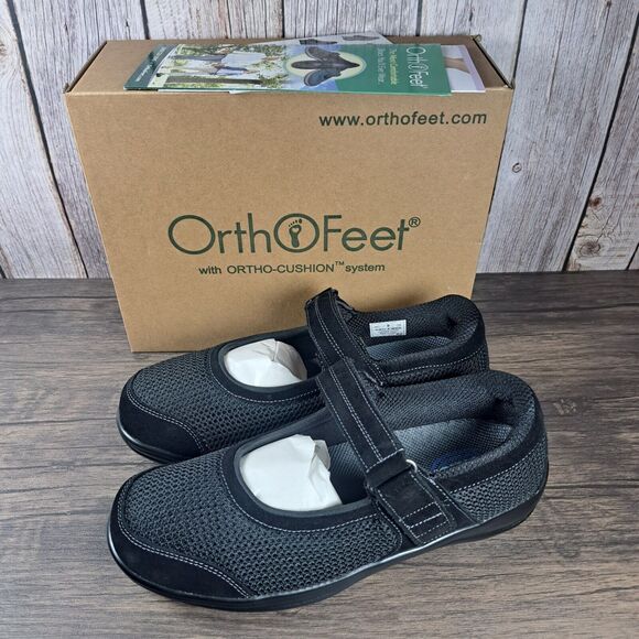 Orthofeet Chattanooga Mary Jane Sandals Women's Sz 9 Xtra Wide Black (NIB) - Picture 1 of 9
